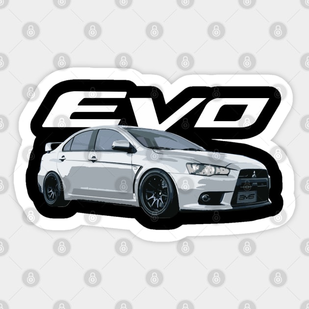 Mitsubishi Evo JDM Wicked White 10 X Sticker by cowtown_cowboy